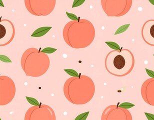 Peach pattern on pink background