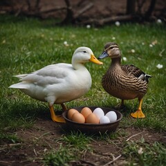 duck with eggs