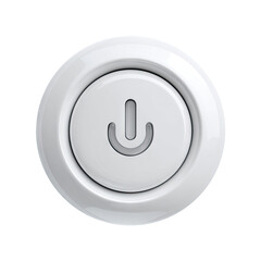 White round button with power-off symbol