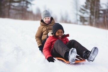 Fototapeta premium Sled sledding sports winter.