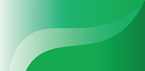 Green gradient wave abstract background, smooth curved texture, fresh color blend design for wallpaper, template, or presentation