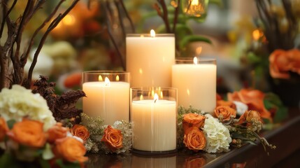 Scented candle decor arrangements