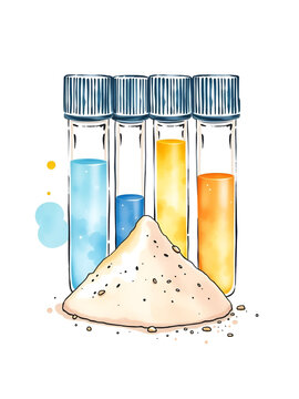 test tubes with colorful liquids and powder clip art preview
