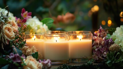 Scented candle decor arrangements