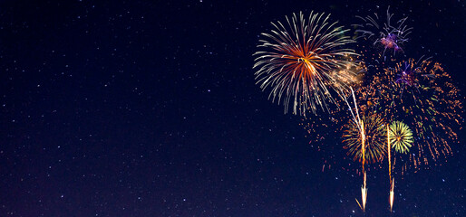 Fireworks with Night Sky Background