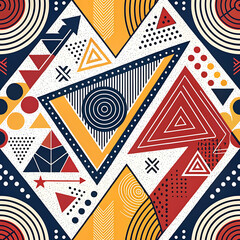 Dynamic Geometric Abstract Pattern with Stripes and Shapes