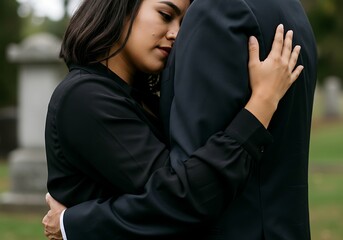 Comfort and Support at a Cemetery. Generative Ai