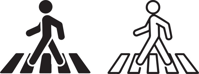 Vector art of pedestrian crossing sign for safety awareness