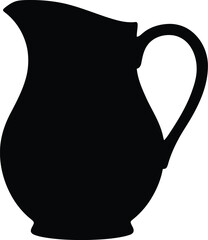 Silhouette of a classic pitcher elegant water jug elegant beverage container simple kitchenware vector
