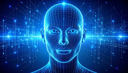 Digital human head, futuristic design