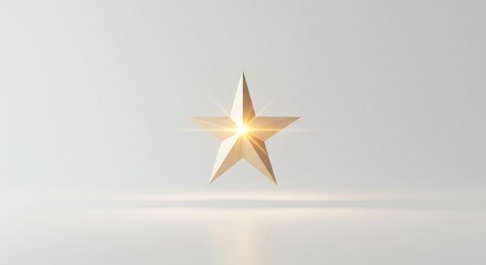 輝く五芒星 柔らかな光が優しく包む 上品な質感. AI Generated