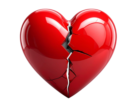 Realistic 3D Broken Heart Emoji PNG