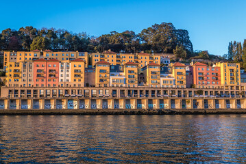 Row of houses in Massarelos area of Porto, Portugal