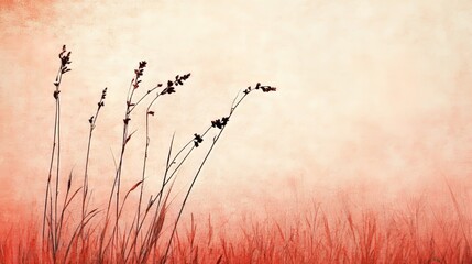 Fototapeta premium Abstract Watercolour Background of a Serene Meadow with Field Grasses and Warm Textures in Nature