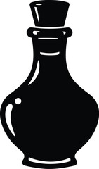 Vintage glass bottle with cork stopper rustic sketch style vector