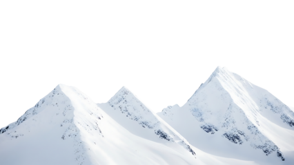 Snowy mountain peaks against black background