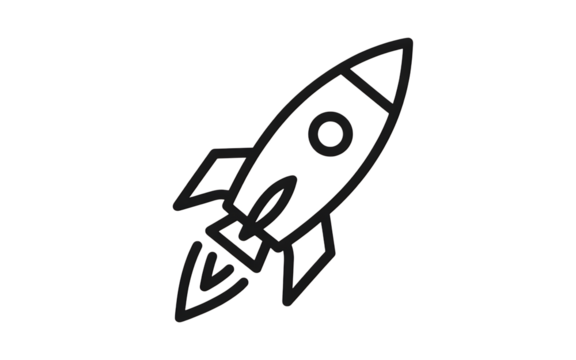 Rocket isolated on transparent background