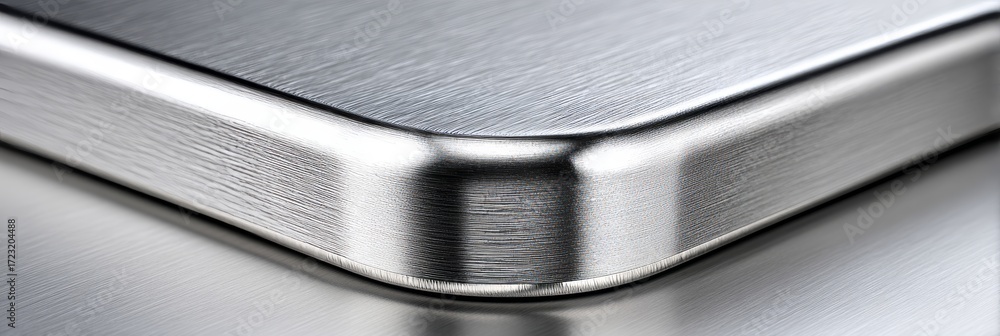 Poster intricate metalwork design featuring a smooth corner transition with frosted texture and detail