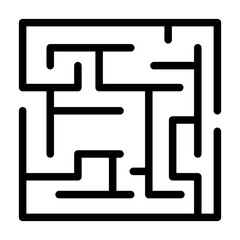 Obraz premium maze glyph icon