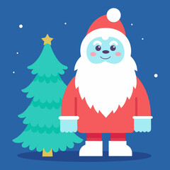 santa claus with christmas tree