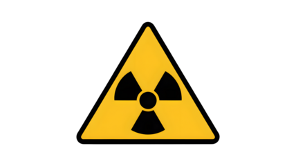 Striking radiation hazard symbol alert for safety and awareness, ideal for educational materials, websites, and health-related projects, impactful safety symbol