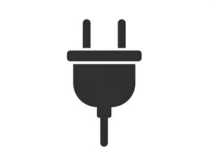 Simple black electrical plug icon