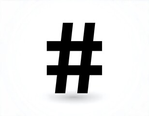Fototapeta premium Simple black hashtag symbol on white background