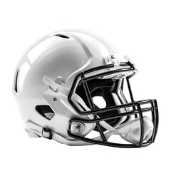 Fototapeta premium White football helmet, side view, showing face mask