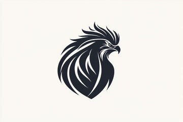 Fototapeta premium This sleek and modern hawk logo showcases elegant feather patterns, embodying power and freedom. Ideal for branding or artistic projects.