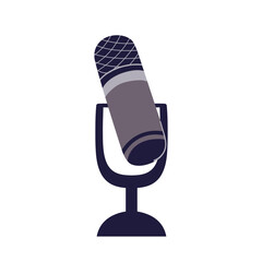 Professional studio microphone, isolated on white background. Vector illustration, simple flat minimalistic design. Hand-drawn studio microphone