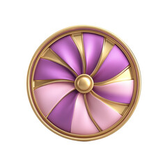 Elegant gold and purple abstract spiral on circular frame
