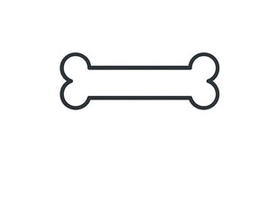 Simple black outline bone graphic