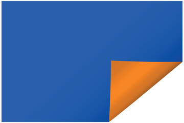 Page curl. Curled color paper. Blank sheet of ripped aged paper bright color corner. Copy space design for text, advertising, poster, wallpaper, backdrop. Printable lined and squared grid paper.