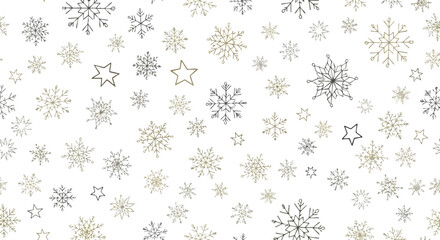 Elegant winter snowflake and star pattern design perfect for festive holiday backgrounds and seasonal crafting projects
