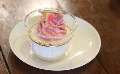 Delicious cake at the cafe