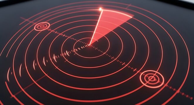 Radar Display Showing Targets and Active Scan.