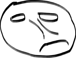 Design of black and white handmade cartoon emoji fae.