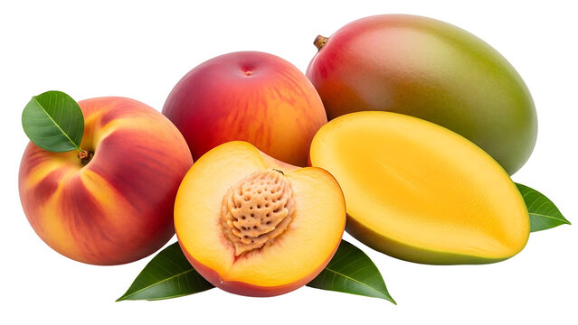 Fresh peaches and mango fruit arrangement