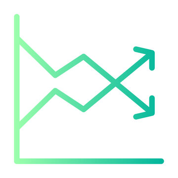 line graph gradient icon
