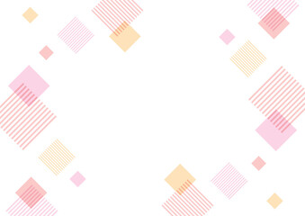 Pink Geometric Abstract Background – Pastel Striped Squares Modern Business Frame Vector