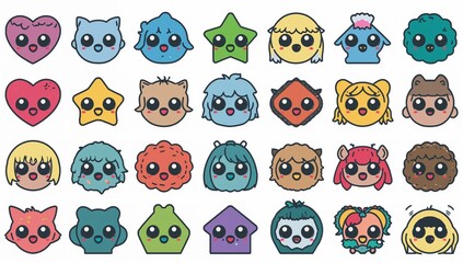 ポップでキュートなキャラクタークリップアート集