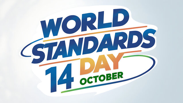 World Standards Day logo, “WORLD STANDARDS DAY” with swoosh and October 14, HD and 4k image