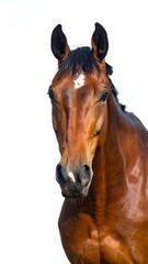 Close-up portrait of a brown horse