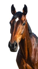 Close-up portrait of a brown horse