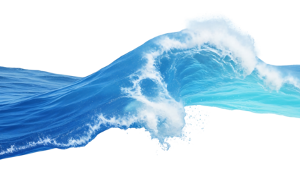 Powerful ocean wave cresting, flowing