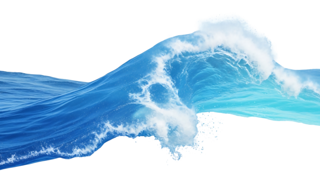 Powerful ocean wave cresting, flowing