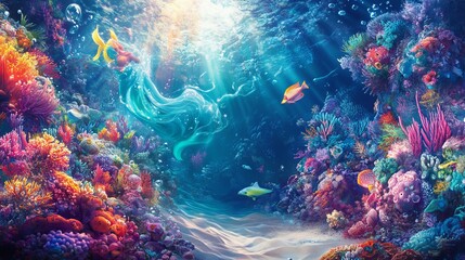 Colorful Underwater Scene With