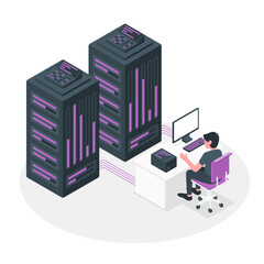 Fototapeta premium Server Isometric Illustrations 