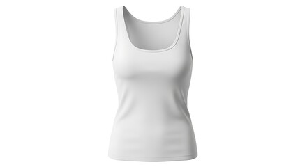 Sleek white sleeveless tank top offers versatile styling for modern fashion brands and retail.