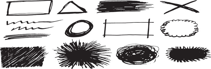 Hand-Drawn Shapes & Textures: Design Elements Collection